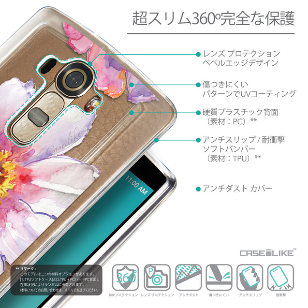 Details in Japanese - CASEiLIKE LG G4 back cover Watercolor Floral 2231