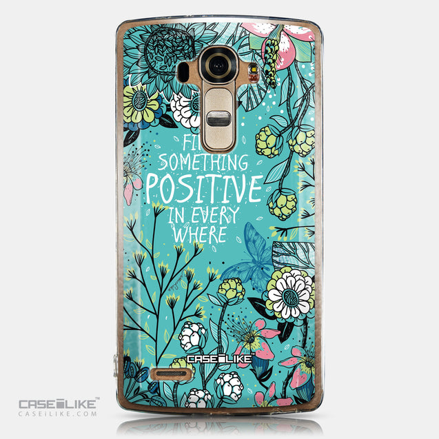 CASEiLIKE LG G4 back cover Blooming Flowers Turquoise 2249