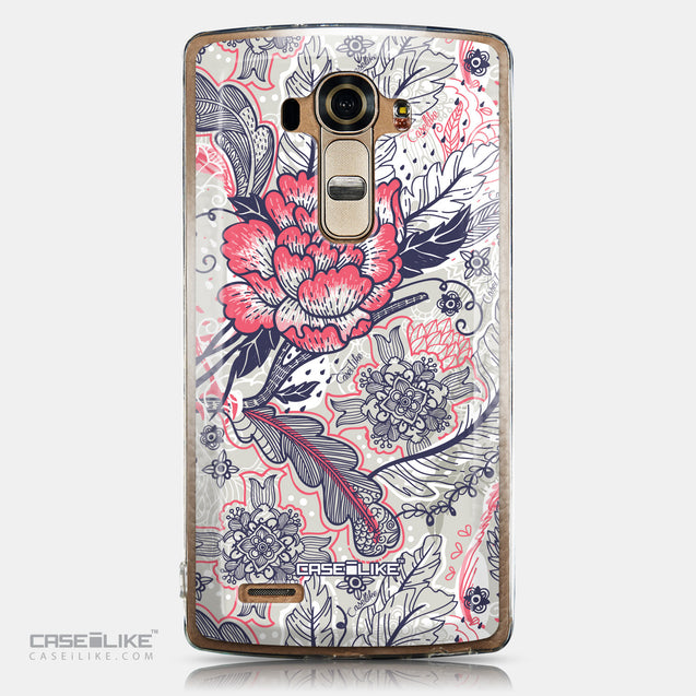 CASEiLIKE LG G4 back cover Vintage Roses and Feathers Beige 2251