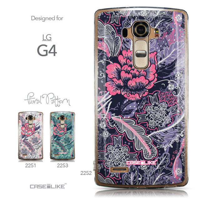 Collection - CASEiLIKE LG G4 back cover Vintage Roses and Feathers Blue 2252