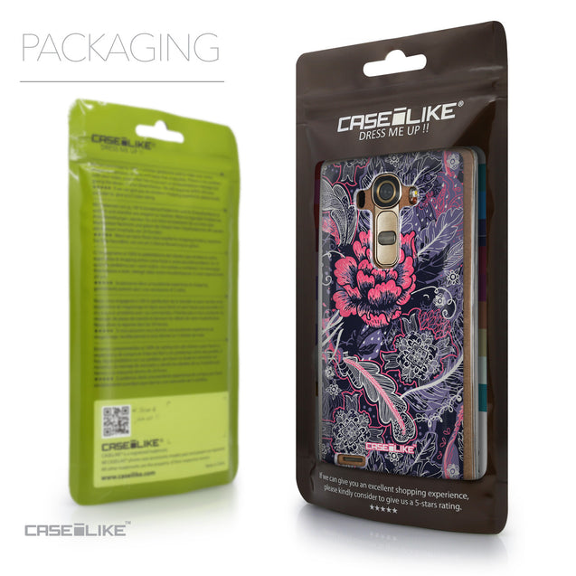 Packaging - CASEiLIKE LG G4 back cover Vintage Roses and Feathers Blue 2252