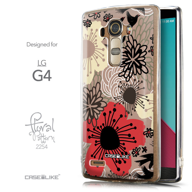 Front & Side View - CASEiLIKE LG G4 back cover Japanese Floral 2254