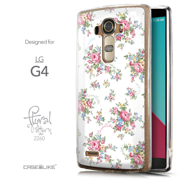 Front & Side View - CASEiLIKE LG G4 back cover Floral Rose Classic 2260