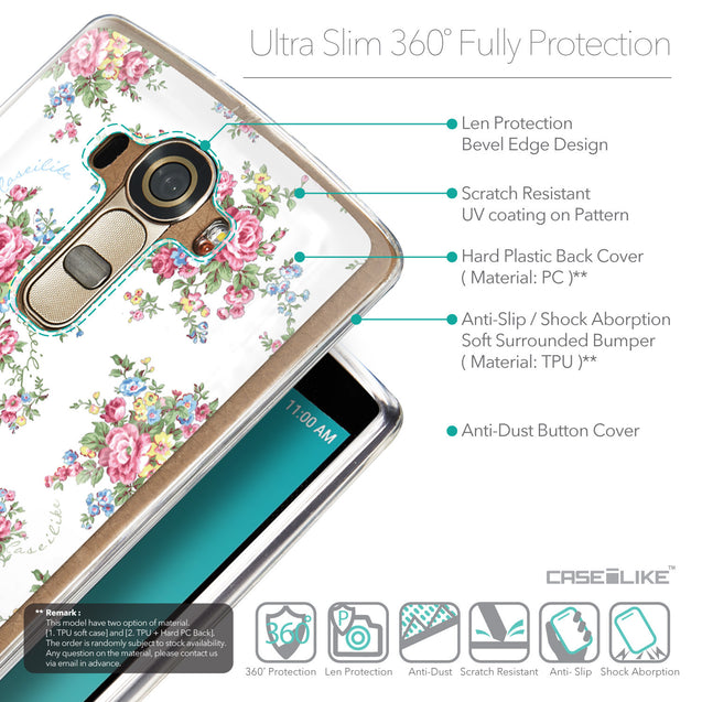Details in English - CASEiLIKE LG G4 back cover Floral Rose Classic 2260