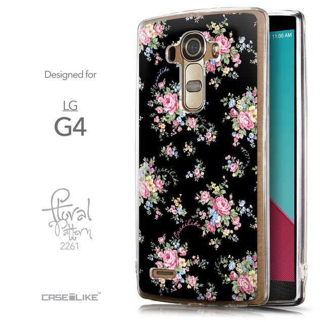Front & Side View - CASEiLIKE LG G4 back cover Floral Rose Classic 2261