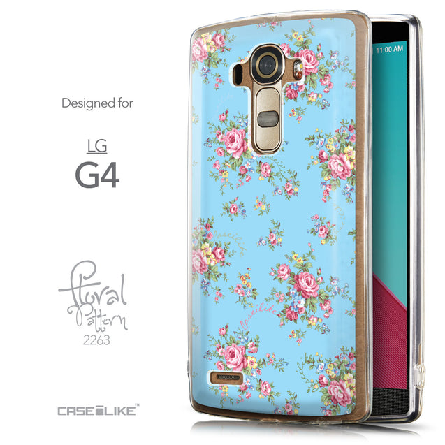 Front & Side View - CASEiLIKE LG G4 back cover Floral Rose Classic 2263