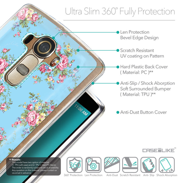 Details in English - CASEiLIKE LG G4 back cover Floral Rose Classic 2263