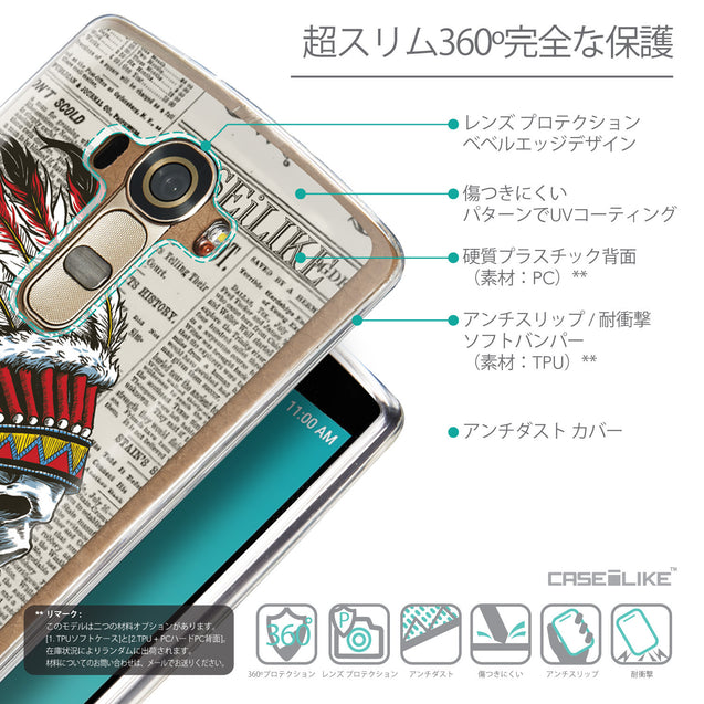 Details in Japanese - CASEiLIKE LG G4 back cover Art of Skull 2522
