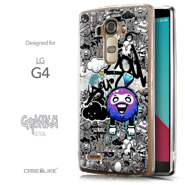 Front & Side View - CASEiLIKE LG G4 back cover Graffiti 2706