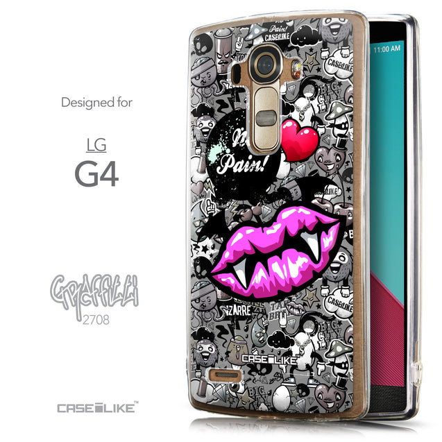 Front & Side View - CASEiLIKE LG G4 back cover Graffiti 2708