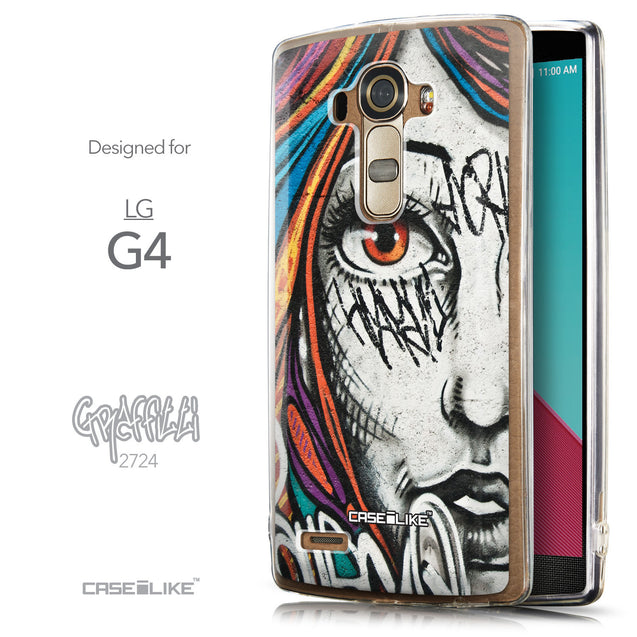 Front & Side View - CASEiLIKE LG G4 back cover Graffiti Girl 2724
