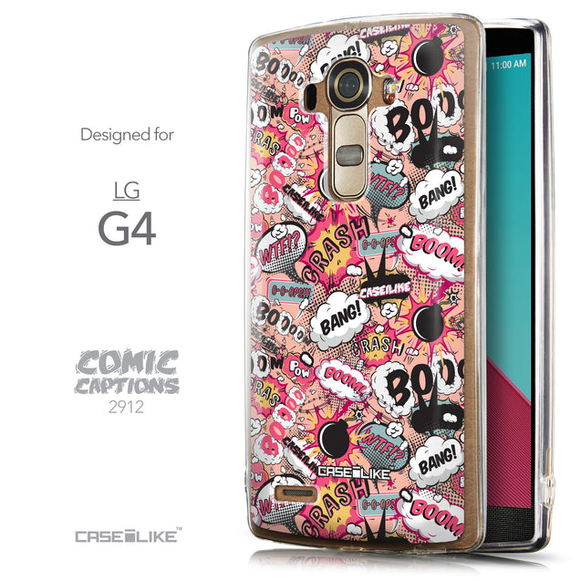 Front & Side View - CASEiLIKE LG G4 back cover Comic Captions Pink 2912