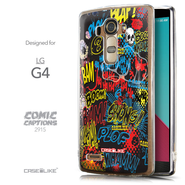 Front & Side View - CASEiLIKE LG G4 back cover Comic Captions Black 2915