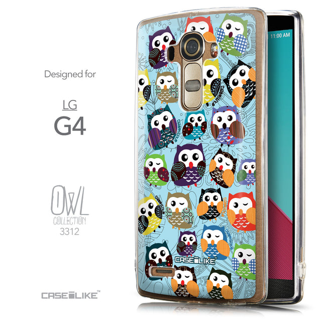 Front & Side View - CASEiLIKE LG G4 back cover Owl Graphic Design 3312