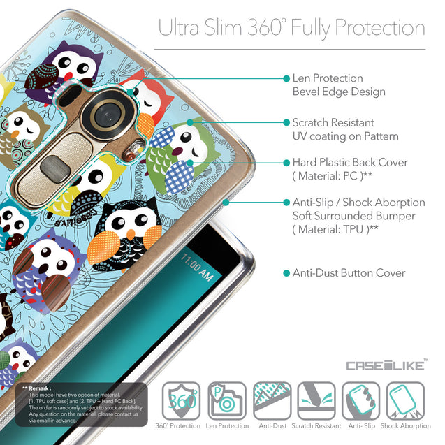 Details in English - CASEiLIKE LG G4 back cover Owl Graphic Design 3312