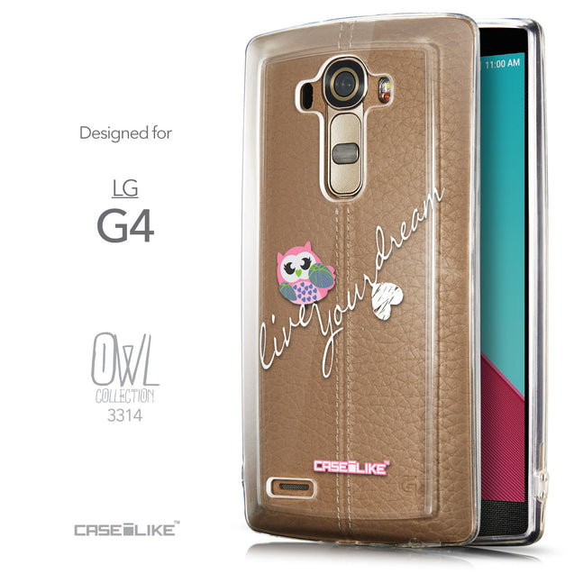 Front & Side View - CASEiLIKE LG G4 back cover Owl Graphic Design 3314