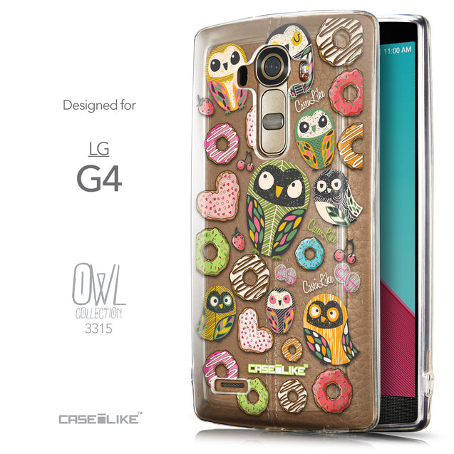 Front & Side View - CASEiLIKE LG G4 back cover Owl Graphic Design 3315