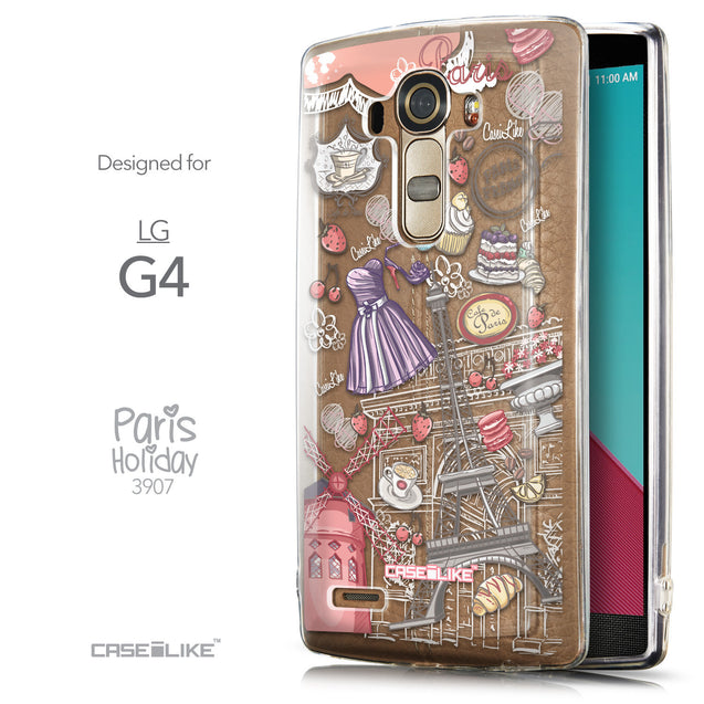 Front & Side View - CASEiLIKE LG G4 back cover Paris Holiday 3907