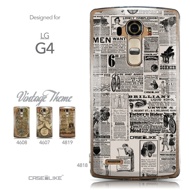 Collection - CASEiLIKE LG G4 back cover Vintage Newspaper Advertising 4818