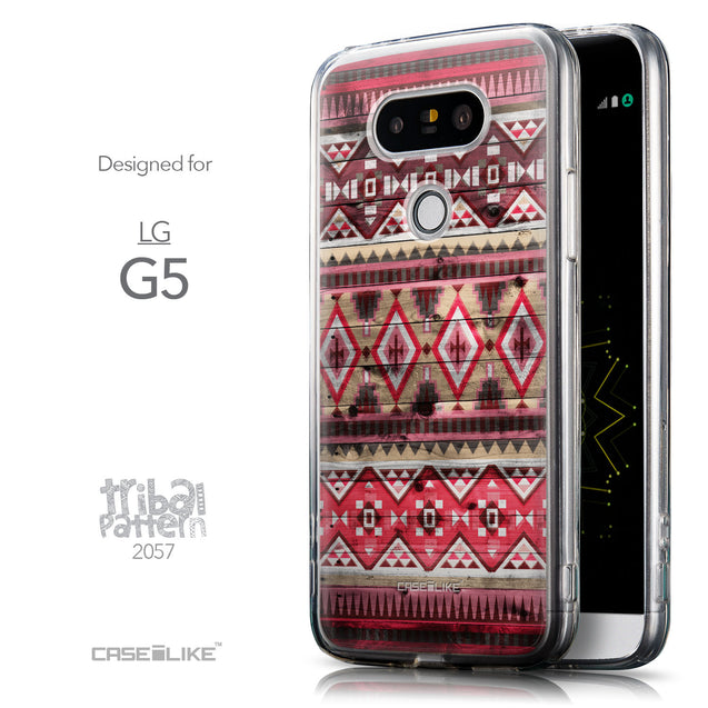 Front & Side View - CASEiLIKE LG G5 back cover Indian Tribal Theme Pattern 2057