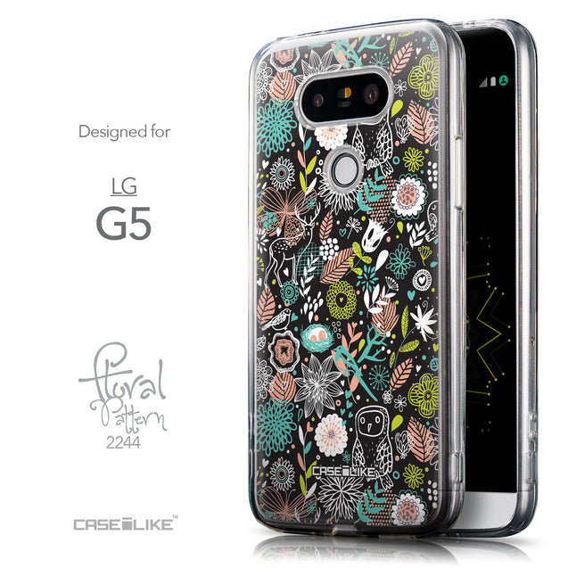 Front & Side View - CASEiLIKE LG G5 back cover Spring Forest Black 2244