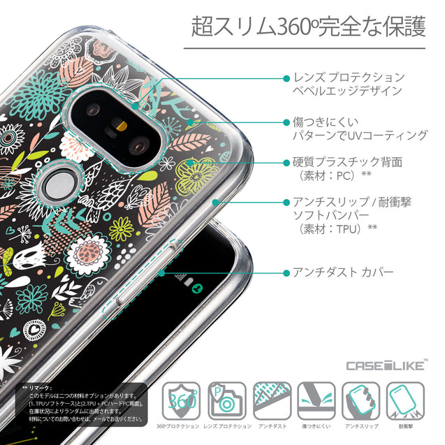 Details in Japanese - CASEiLIKE LG G5 back cover Spring Forest Black 2244