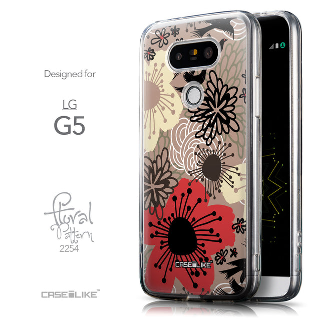 Front & Side View - CASEiLIKE LG G5 back cover Japanese Floral 2254