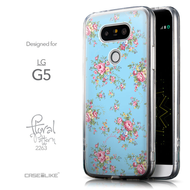 Front & Side View - CASEiLIKE LG G5 back cover Floral Rose Classic 2263