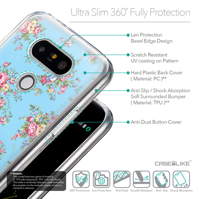 Details in English - CASEiLIKE LG G5 back cover Floral Rose Classic 2263