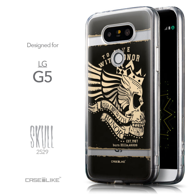 Front & Side View - CASEiLIKE LG G5 back cover Art of Skull 2529