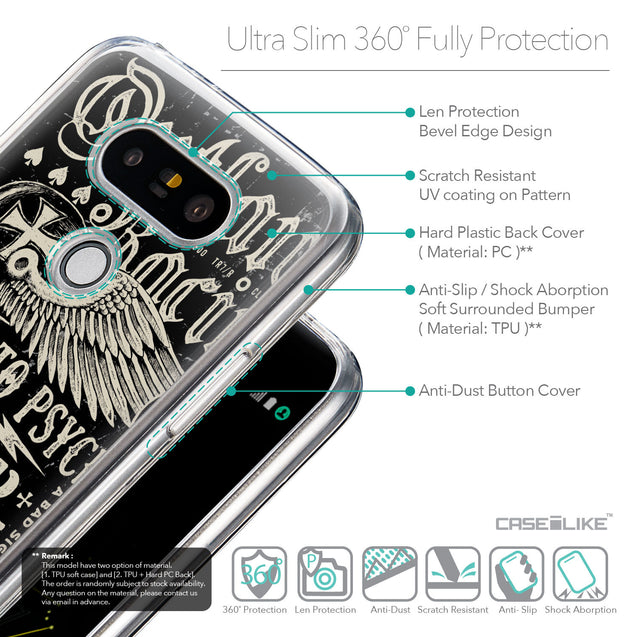 Details in English - CASEiLIKE LG G5 back cover Art of Skull 2531