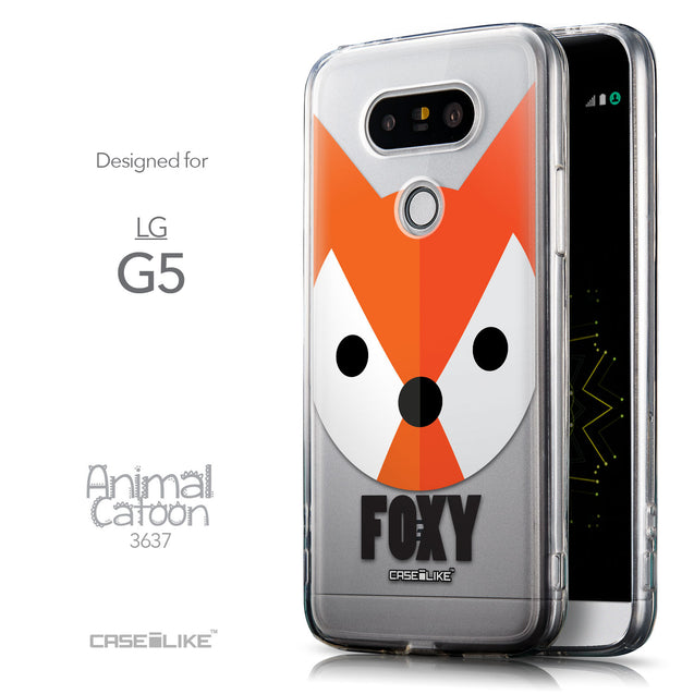 Front & Side View - CASEiLIKE LG G5 back cover Animal Cartoon 3637