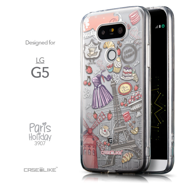 Front & Side View - CASEiLIKE LG G5 back cover Paris Holiday 3907