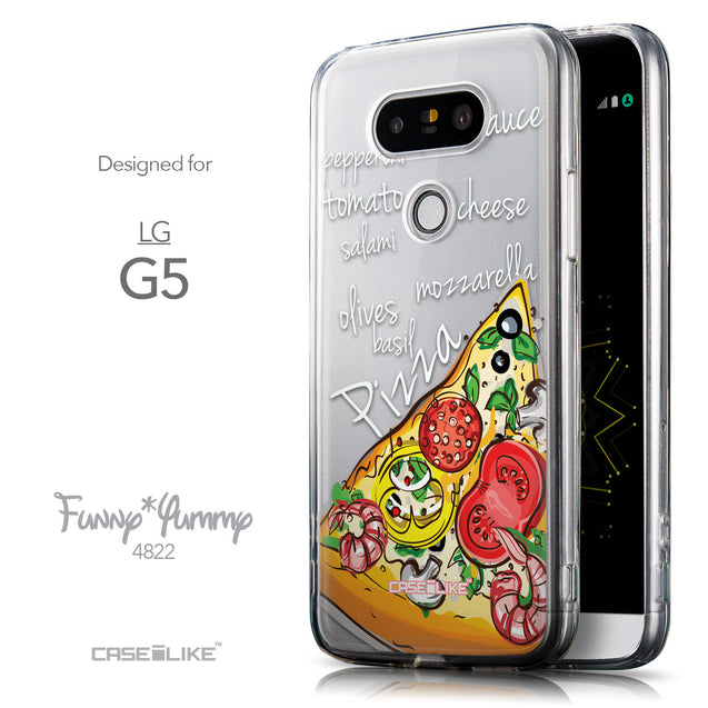 Front & Side View - CASEiLIKE LG G5 back cover Pizza 4822