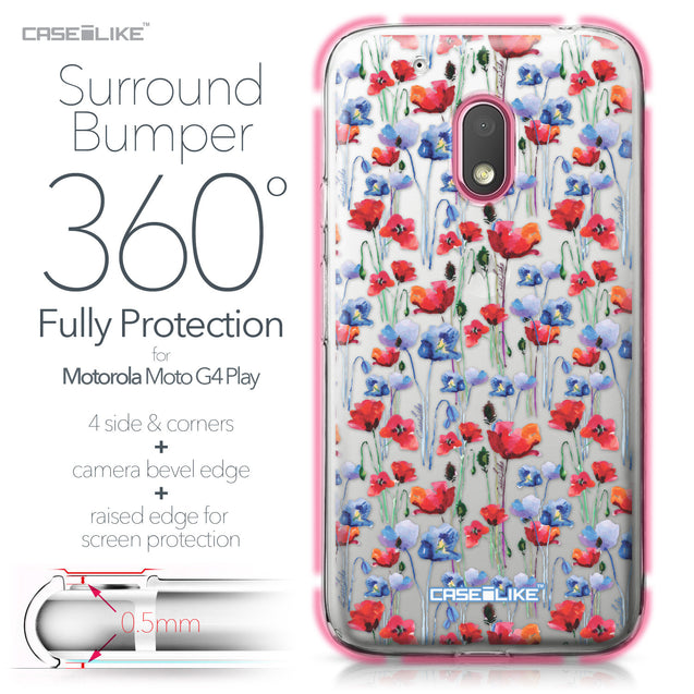 Motorola Moto G4 Play case Watercolor Floral 2233 Bumper Case Protection | CASEiLIKE.com