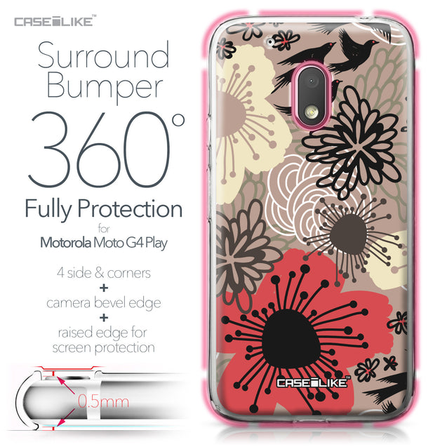 Motorola Moto G4 Play case Japanese Floral 2254 Bumper Case Protection | CASEiLIKE.com