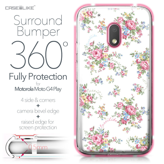 Motorola Moto G4 Play case Floral Rose Classic 2260 Bumper Case Protection | CASEiLIKE.com