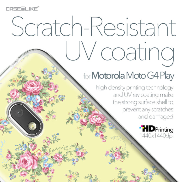 Motorola Moto G4 Play case Floral Rose Classic 2264 with UV-Coating Scratch-Resistant Case | CASEiLIKE.com