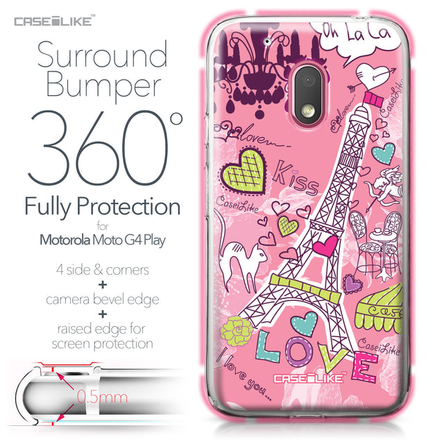 Motorola Moto G4 Play case Paris Holiday 3905 Bumper Case Protection | CASEiLIKE.com