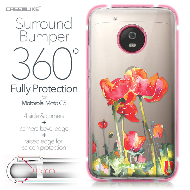 Motorola Moto G5 case Watercolor Floral 2230 Bumper Case Protection | CASEiLIKE.com