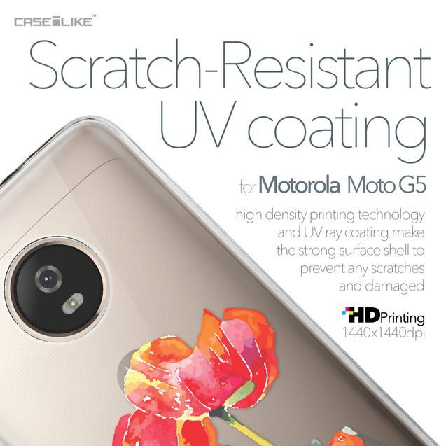 Motorola Moto G5 case Watercolor Floral 2230 with UV-Coating Scratch-Resistant Case | CASEiLIKE.com