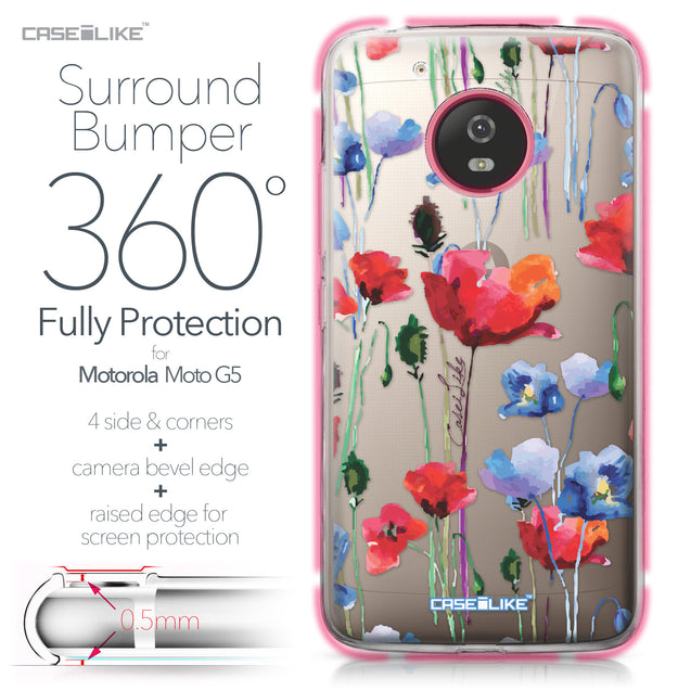 Motorola Moto G5 case Watercolor Floral 2234 Bumper Case Protection | CASEiLIKE.com