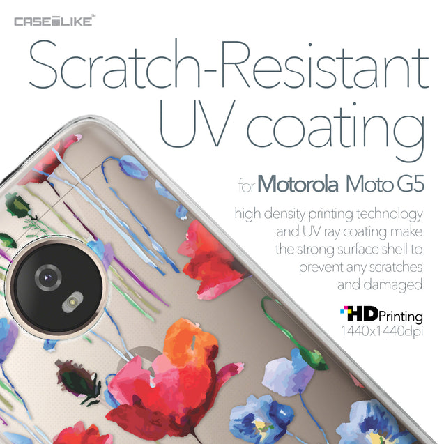 Motorola Moto G5 case Watercolor Floral 2234 with UV-Coating Scratch-Resistant Case | CASEiLIKE.com