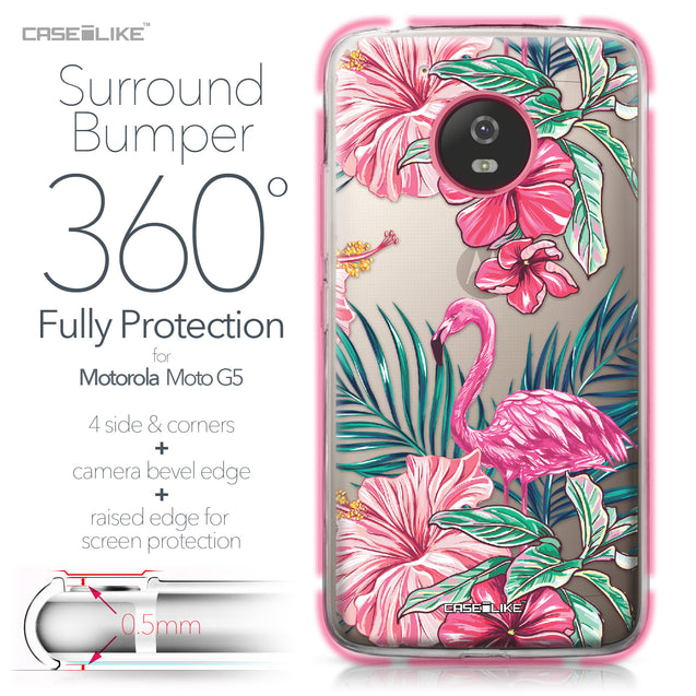 Motorola Moto G5 case Tropical Flamingo 2239 Bumper Case Protection | CASEiLIKE.com