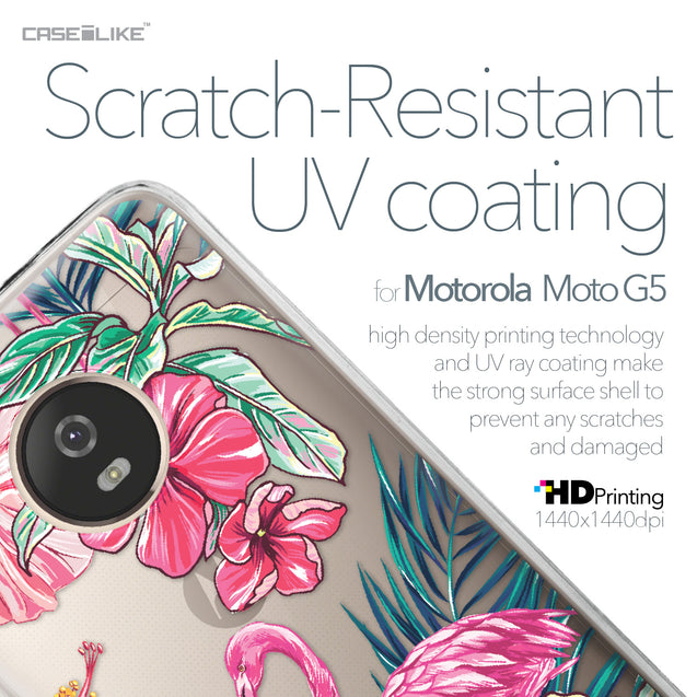 Motorola Moto G5 case Tropical Flamingo 2239 with UV-Coating Scratch-Resistant Case | CASEiLIKE.com