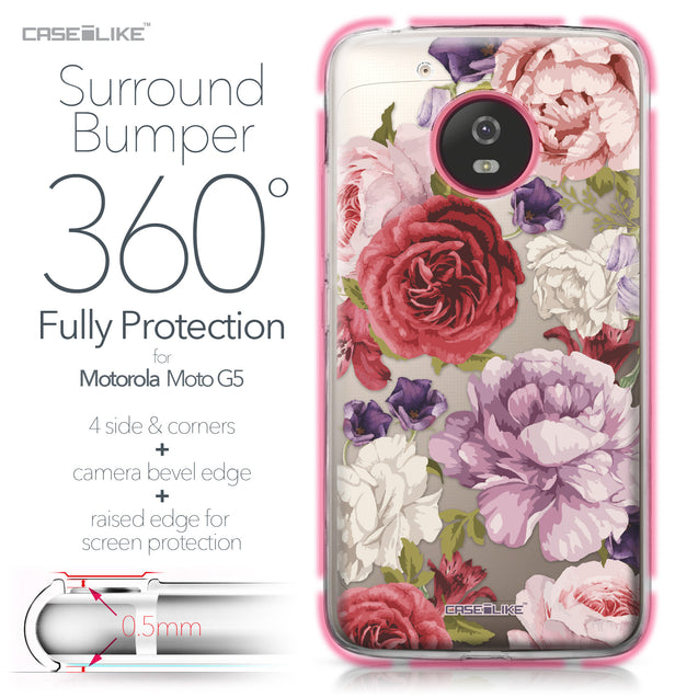 Motorola Moto G5 case Mixed Roses 2259 Bumper Case Protection | CASEiLIKE.com