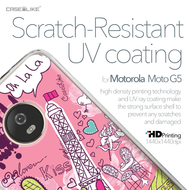 Motorola Moto G5 case Paris Holiday 3905 with UV-Coating Scratch-Resistant Case | CASEiLIKE.com