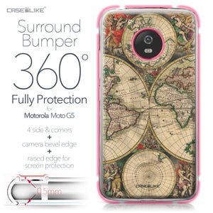 Motorola Moto G5 case World Map Vintage 4607 Bumper Case Protection | CASEiLIKE.com