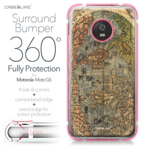 Motorola Moto G5 case World Map Vintage 4608 Bumper Case Protection | CASEiLIKE.com