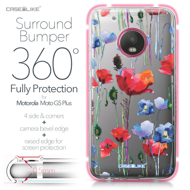 Motorola Moto G5 Plus case Watercolor Floral 2234 Bumper Case Protection | CASEiLIKE.com